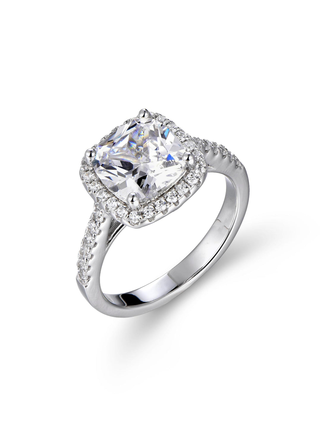 3.88ct プラチナ ヘイロー クッション リング
