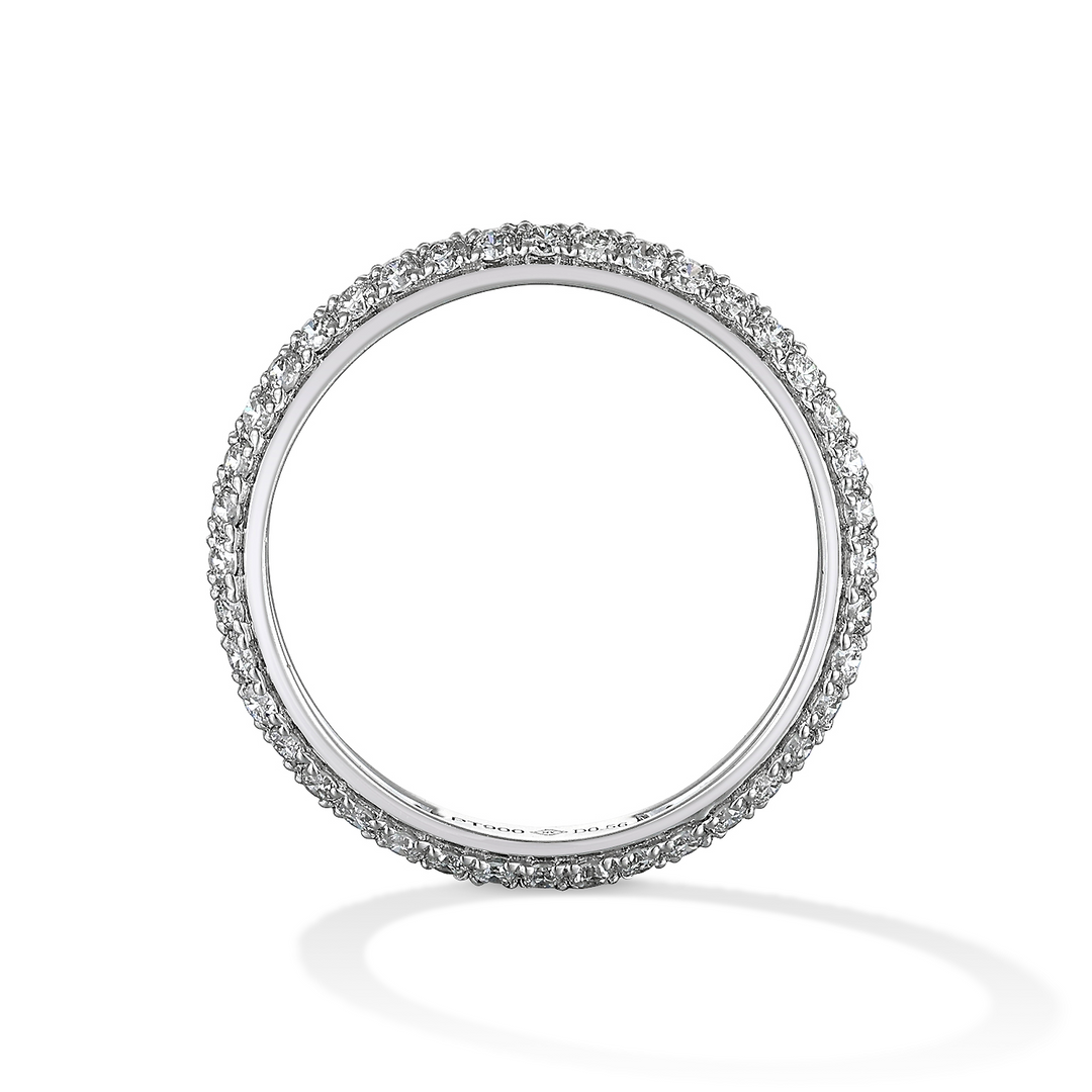 0.56ct ラボグロウンダイヤモンド パヴェ フルエタニティ リング プラチナ　側面