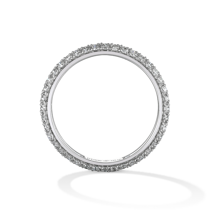 0.56ct ラボグロウンダイヤモンド パヴェ フルエタニティ リング プラチナ　側面