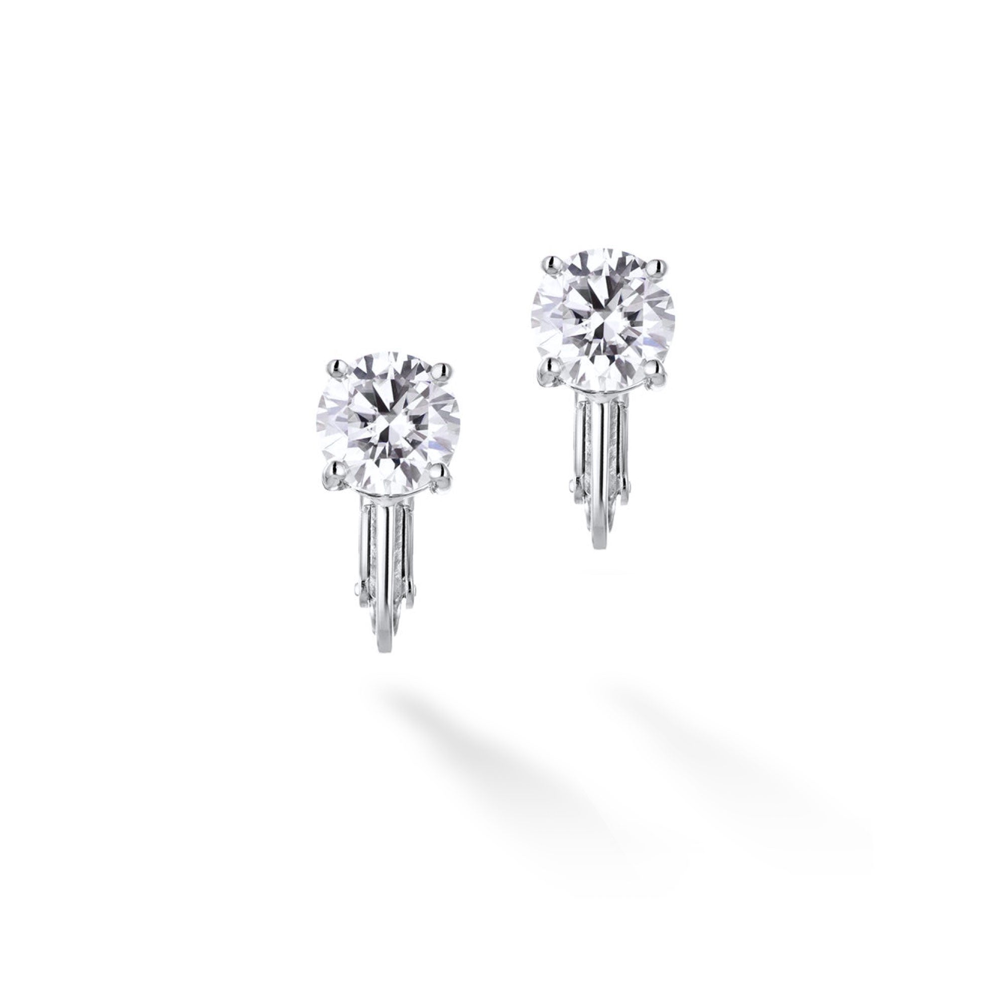 4.0ct モアサナイト 4本爪 ソリティア イヤリング シルバー925 | NEXT