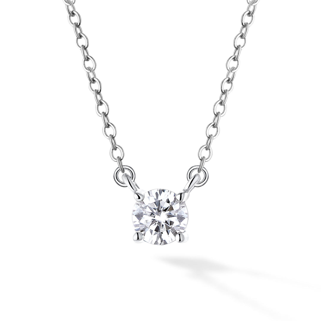 0.3ct モアサナイト 4本爪 ソリティア ネックレス シルバー925 プラチナカラー
