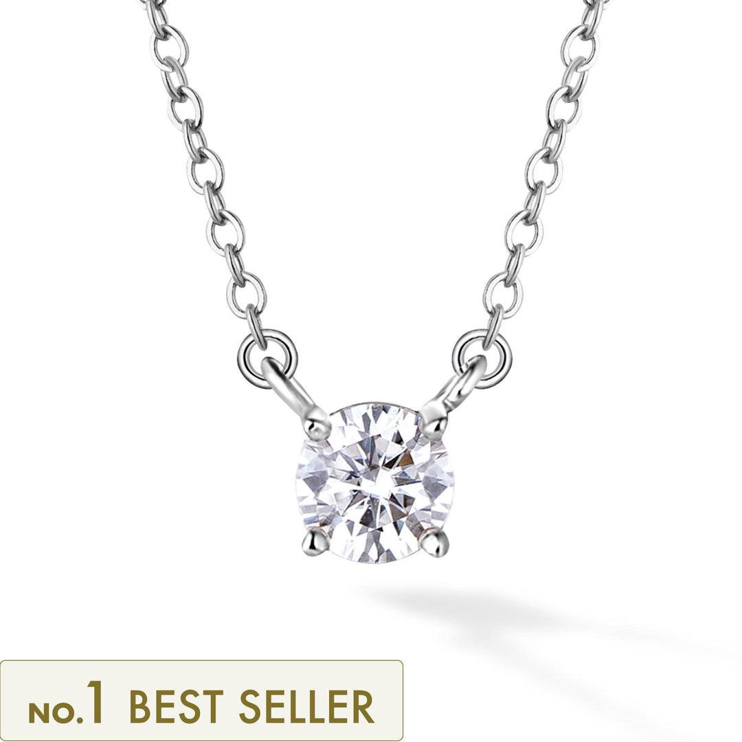 0.5ct モアサナイト 4本爪 ソリティア ネックレス シルバー925　プラチナカラー