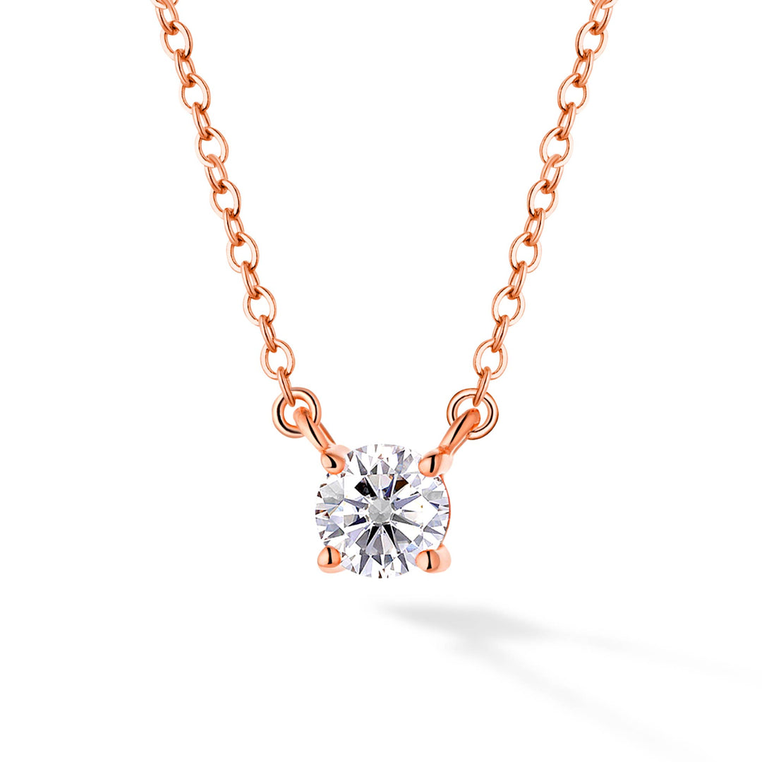 0.3ct モアサナイト 4本爪 ソリティア ネックレス シルバー925　ピンクゴールドカラー