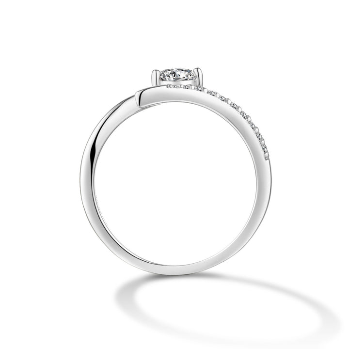 0.5ct モアサナイト ソリティア アジャスタブル リング シルバー925