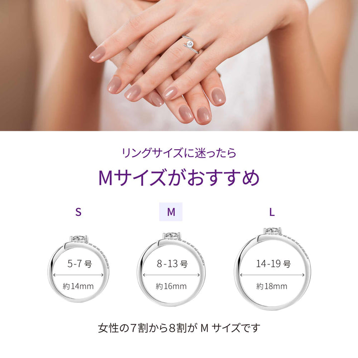 0.5ct モアサナイト ソリティア アジャスタブル リング シルバー925　M がおすすめ