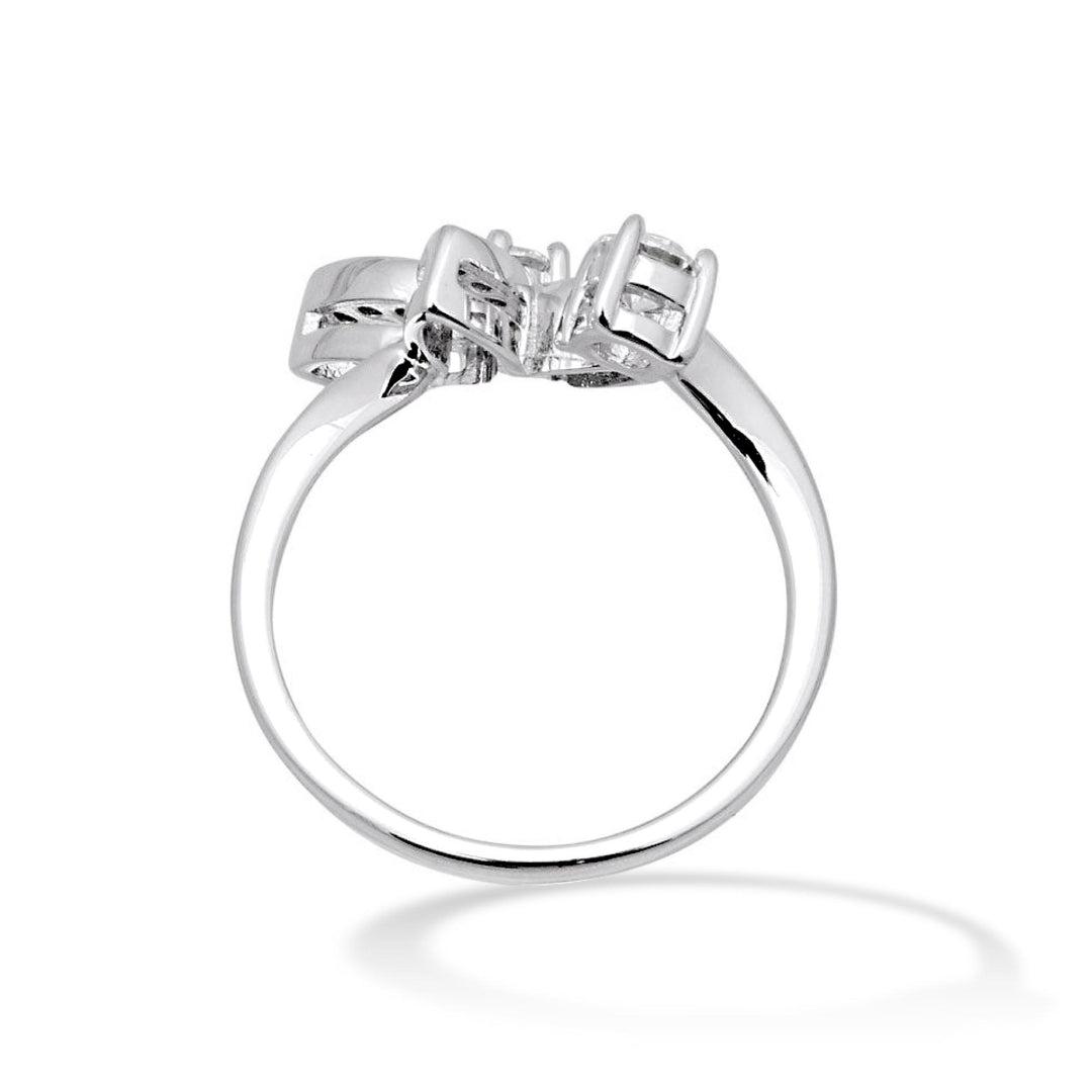 0.56ct モアサナイト バタフライ ソリティア パヴェ リング シルバー925