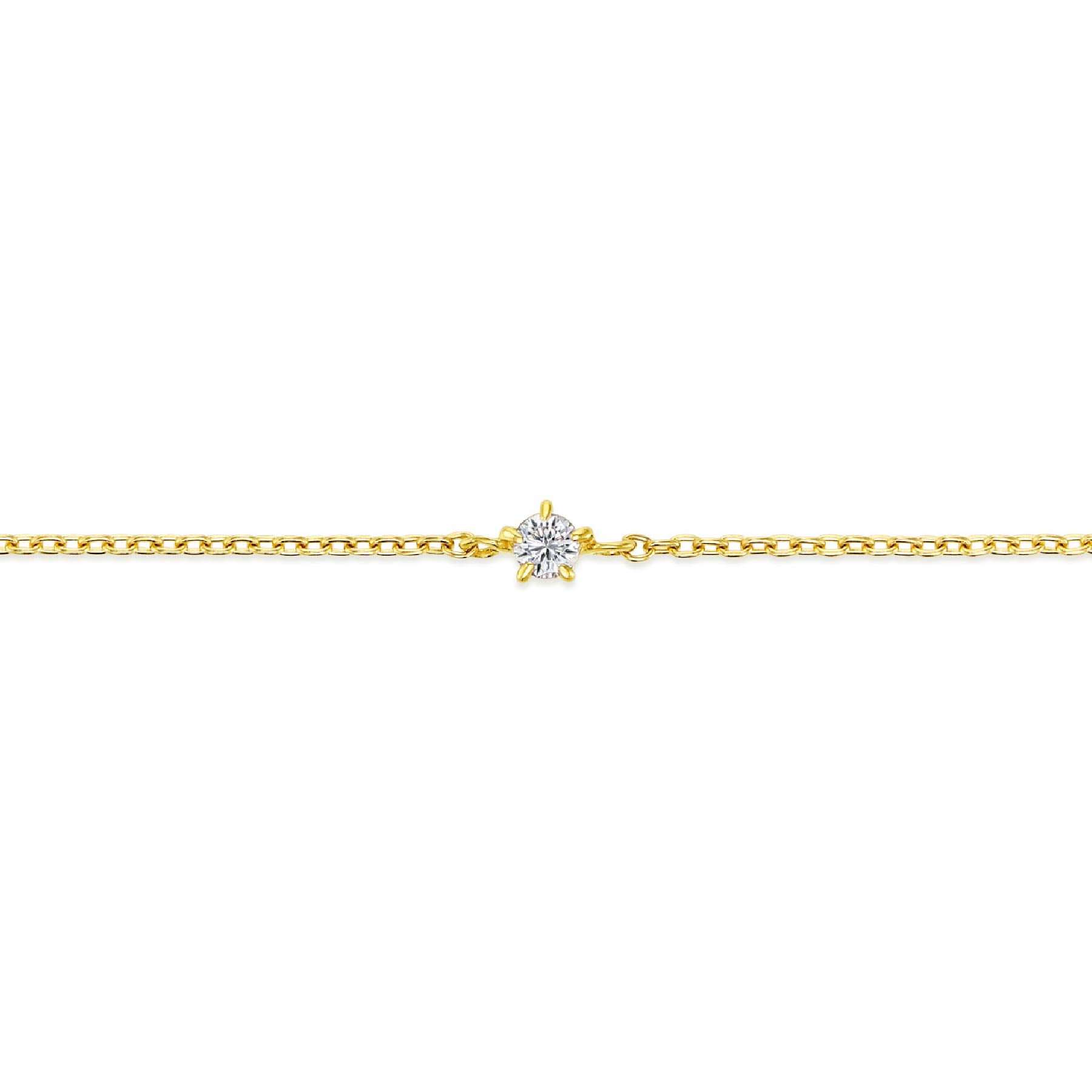 ラボグロウンダイヤモンド 0.033ct ソリティア ブレスレット 18K イエローゴールド