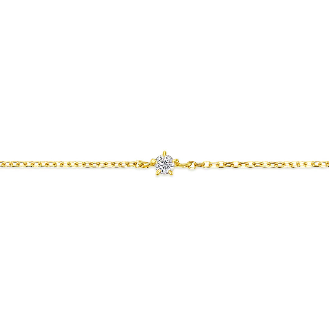 ラボグロウンダイヤモンド 0.033ct ソリティア ブレスレット 18K イエローゴールド