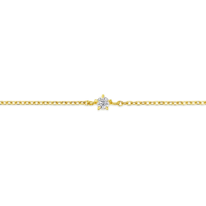 ラボグロウンダイヤモンド 0.033ct ソリティア ブレスレット 18K イエローゴールド