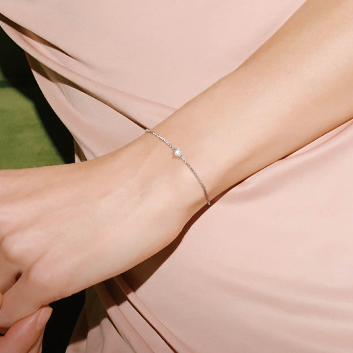 ラボグロウンダイヤモンド 0.1ct ソリティア ブレスレット プラチナ