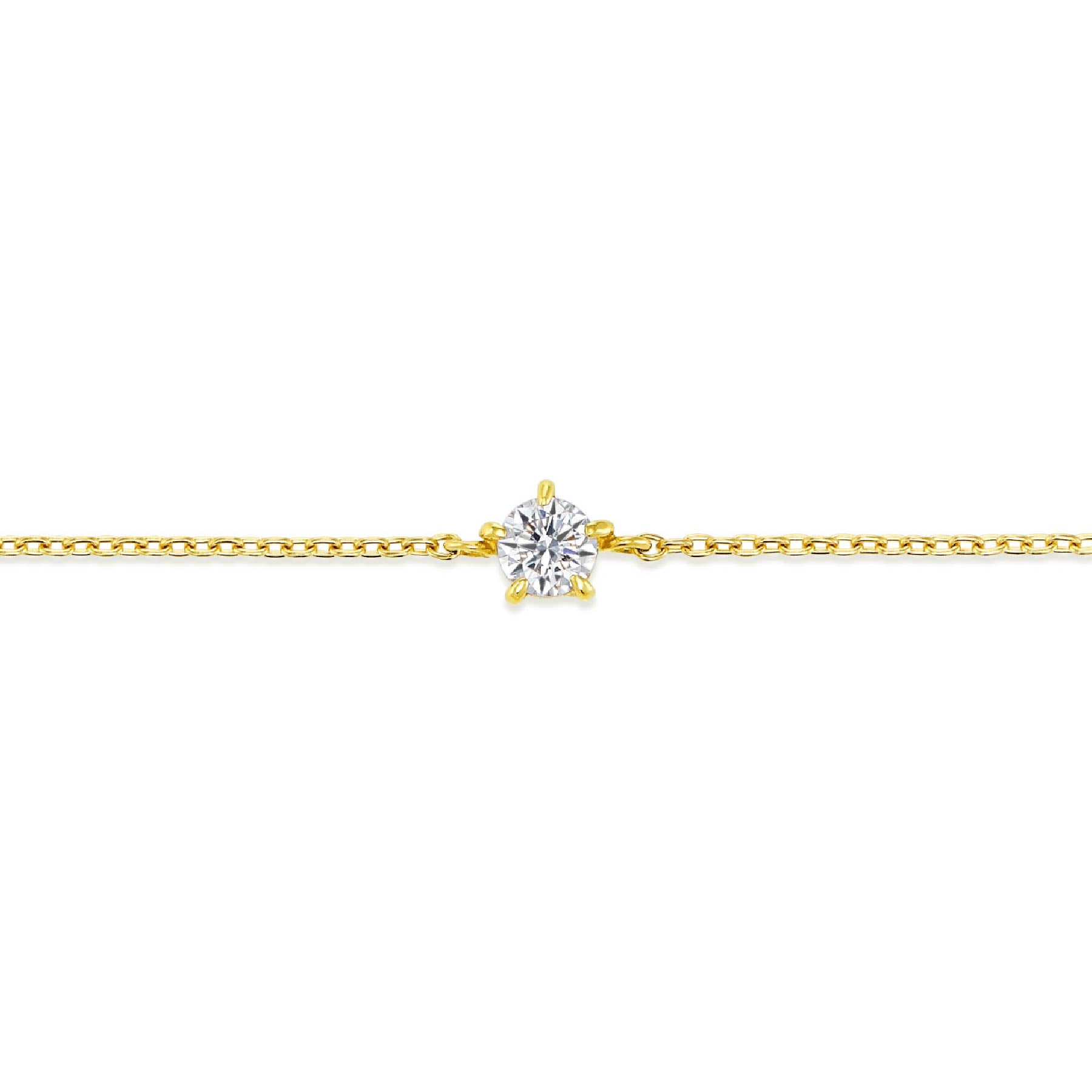 ラボグロウンダイヤモンド 0.1ct ソリティア ブレスレット 18K イエローゴールド