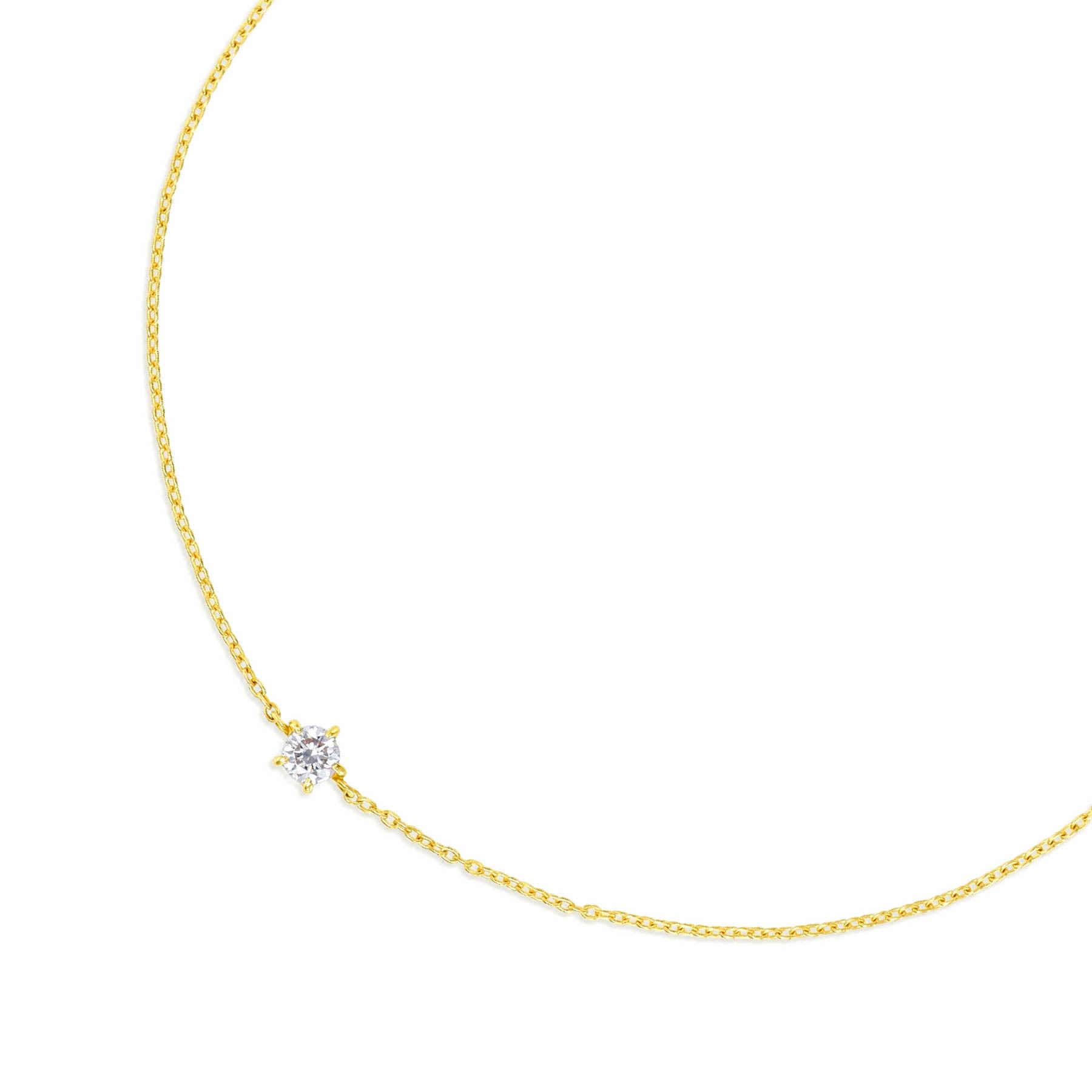 ラボグロウンダイヤモンド 0.1ct ソリティア ブレスレット 18K イエローゴールド