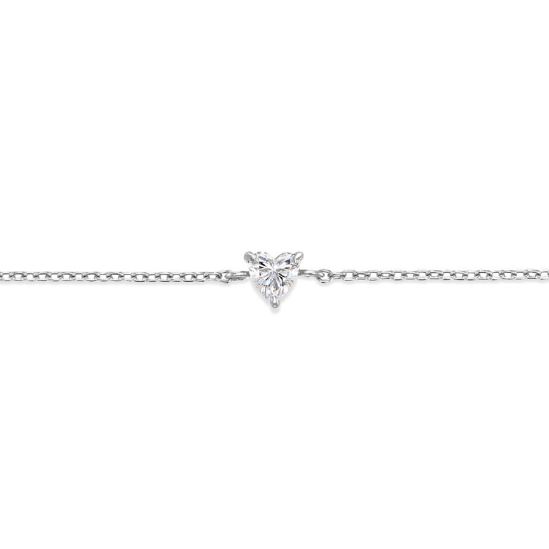 ラボグロウンダイヤモンド 0.1ct ハート ソリティア ブレスレット プラチナ