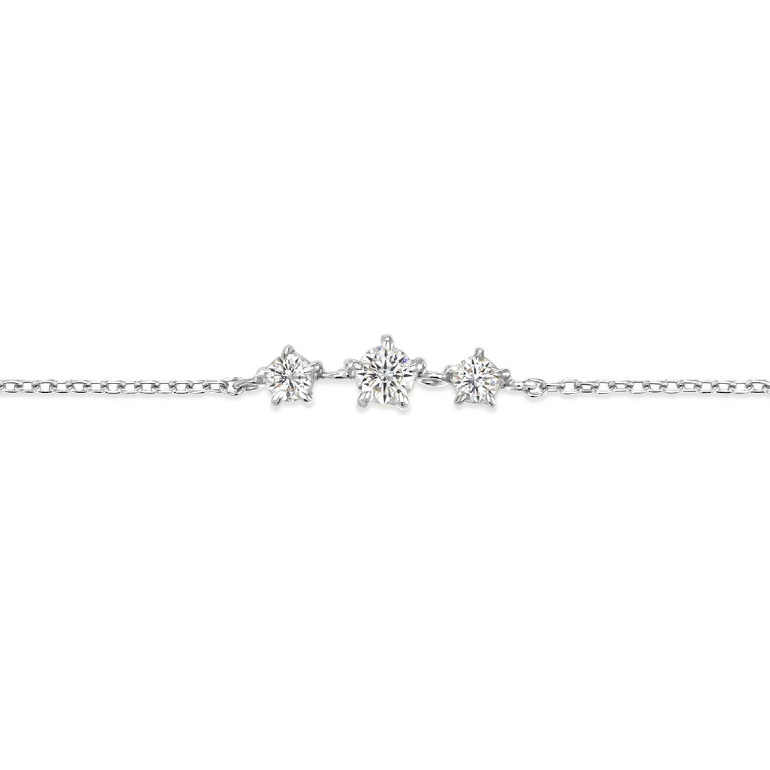 ラボグロウンダイヤモンド 0.116ct スリーストーン ブレスレット プラチナ