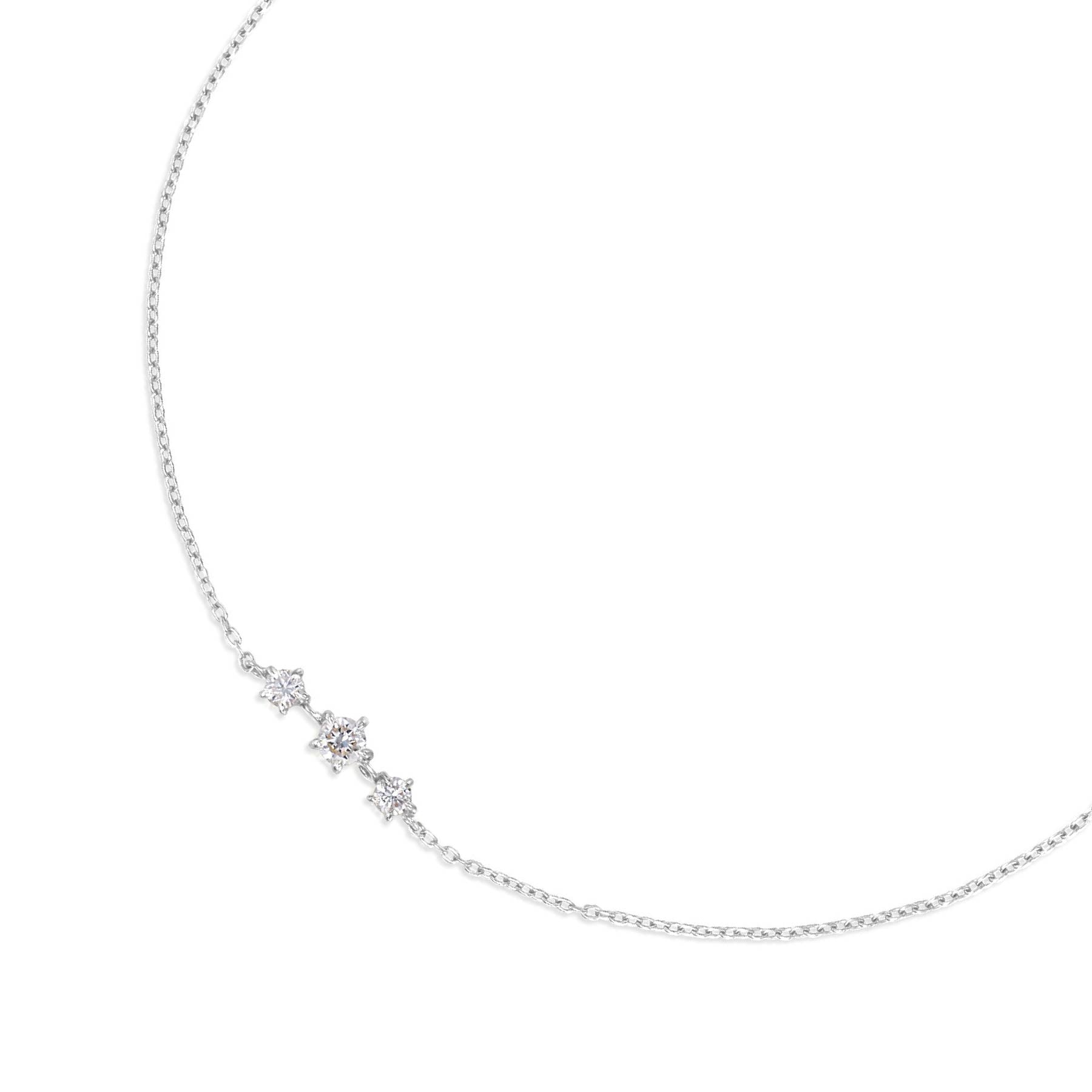 ラボグロウンダイヤモンド 0.116ct スリーストーン ブレスレット プラチナ