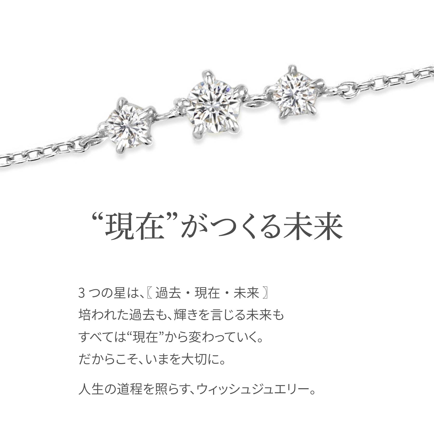 ラボグロウンダイヤモンド 0.116ct スリーストーン ブレスレット プラチナ