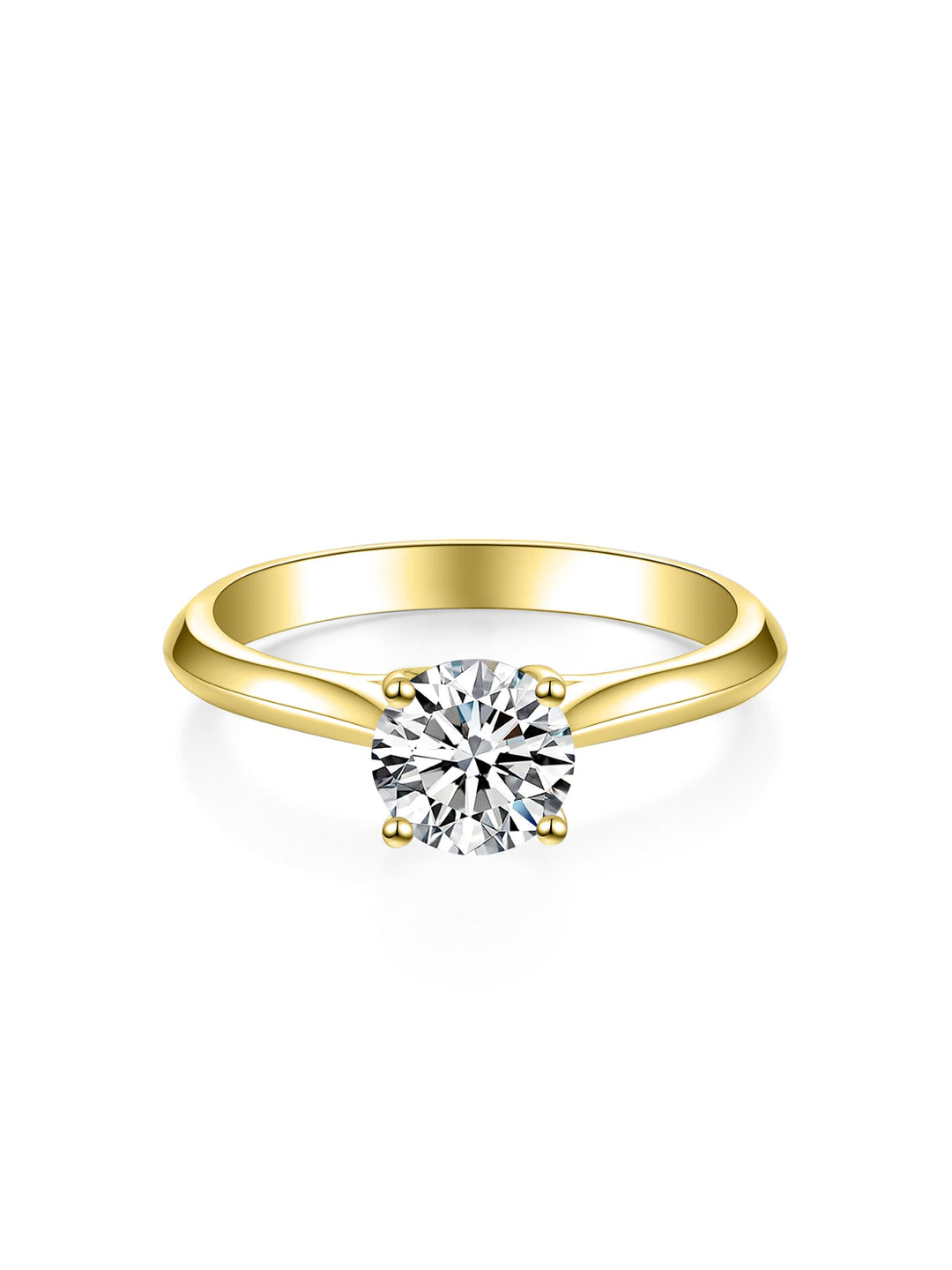 1.01ct 18K イエローゴールド 4つ爪 ソリティア リング