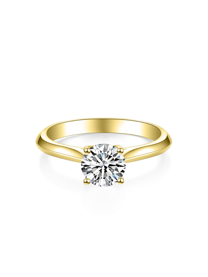 1.01ct 18K イエローゴールド 4つ爪 ソリティア リング