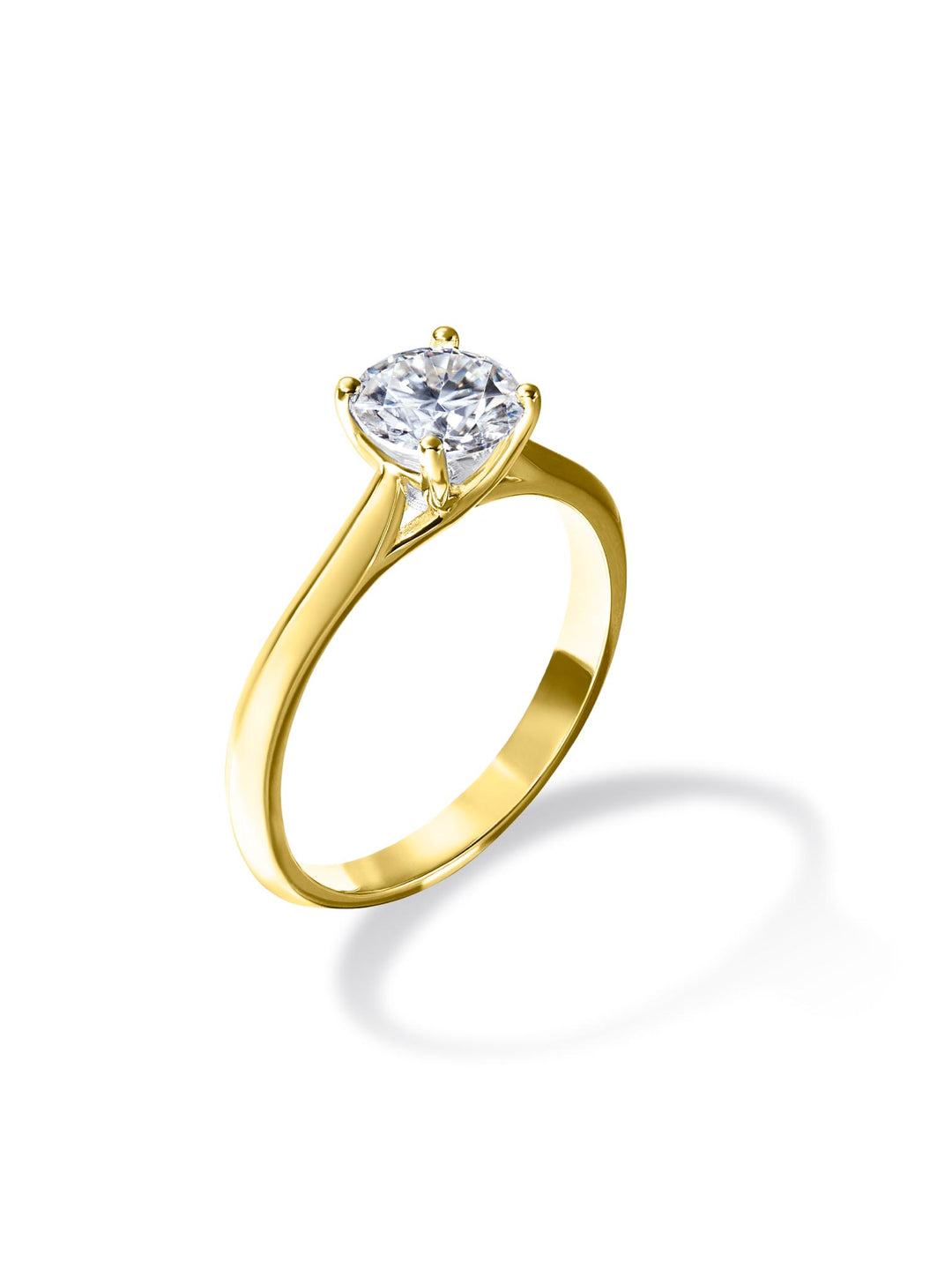 1.01ct 18K イエローゴールド 4つ爪 ソリティア リング