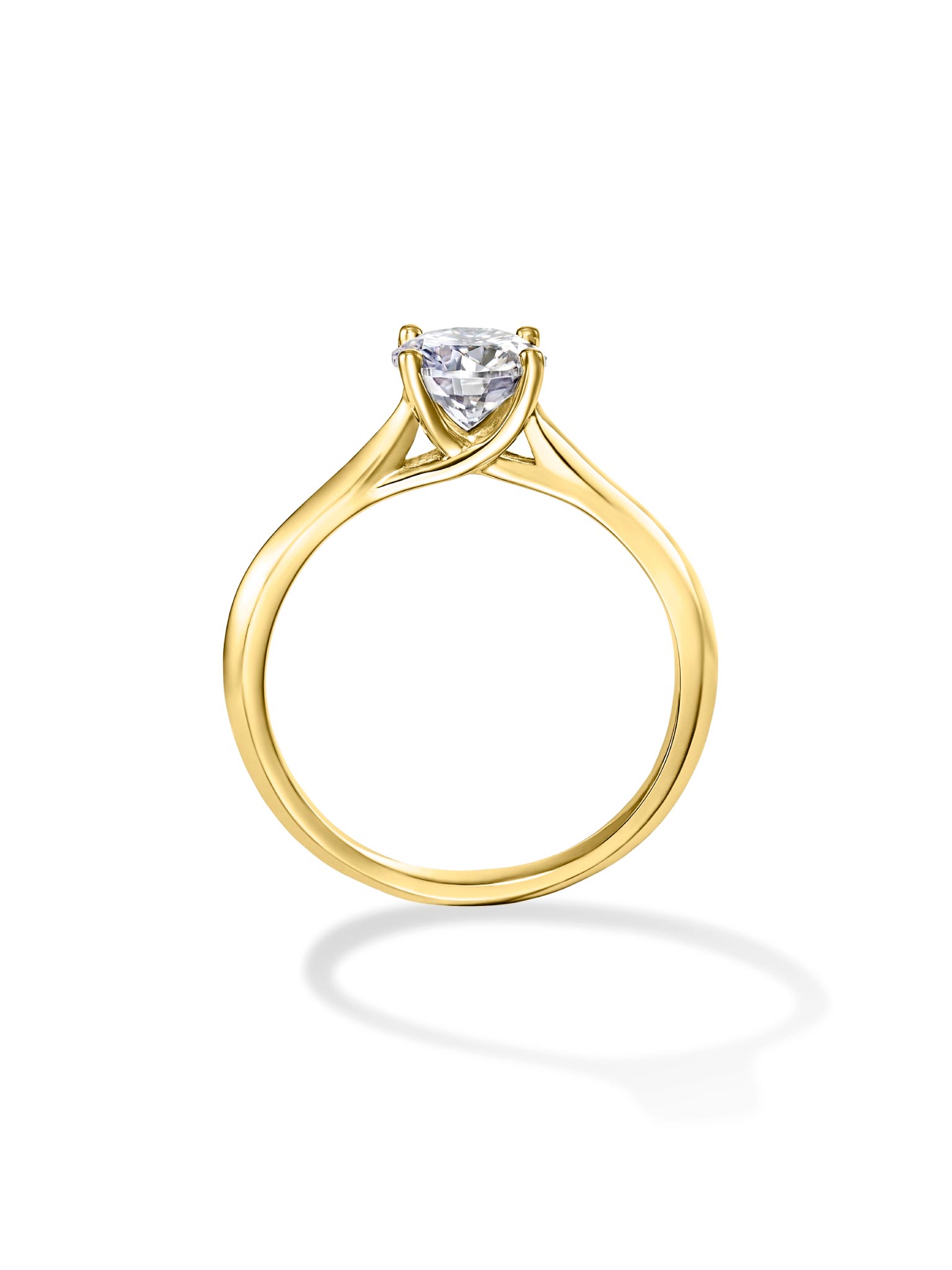 1.01ct 18K イエローゴールド 4つ爪 ソリティア リング