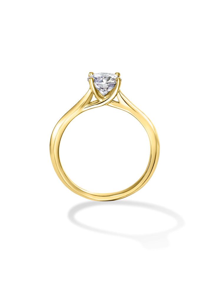 1.01ct 18K イエローゴールド 4つ爪 ソリティア リング