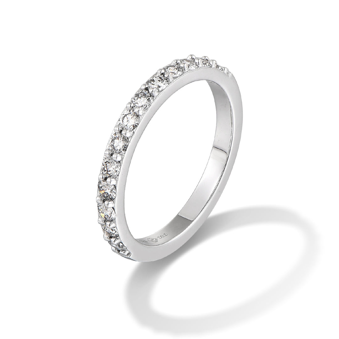 0.39ct ラボグロウンダイヤモンド レール留めハーフエタニティ リング プラチナ