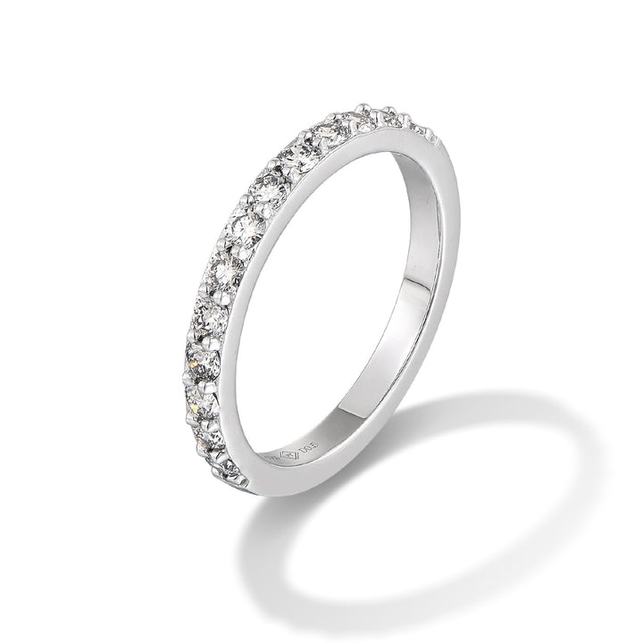 0.39ct ラボグロウンダイヤモンド レール留めハーフエタニティ リング プラチナ