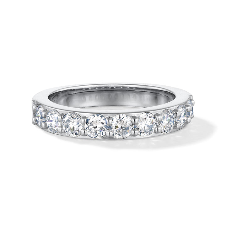 0.90ct ラボグロウンダイヤモンド レール留めハーフエタニティ リング プラチナ