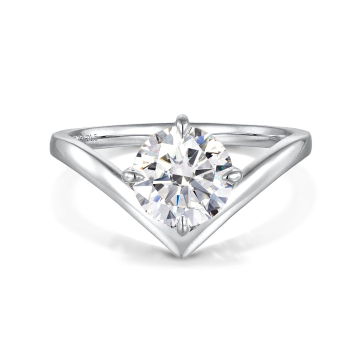 1.50ct ラボグロウンダイヤモンド ラウンド Vライン ソリティア リング プラチナ