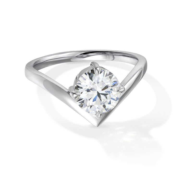 1.50ct ラボグロウンダイヤモンド ラウンド Vライン ソリティア リング プラチナ