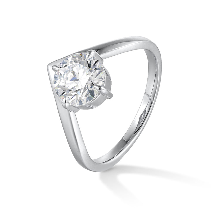 1.50ct ラボグロウンダイヤモンド ラウンド Vライン ソリティア リング プラチナ