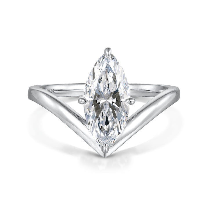 1.50ct ラボグロウンダイヤモンド マーキス Vライン ソリティア リング プラチナ