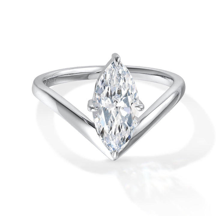 1.50ct ラボグロウンダイヤモンド マーキス Vライン ソリティア リング プラチナ