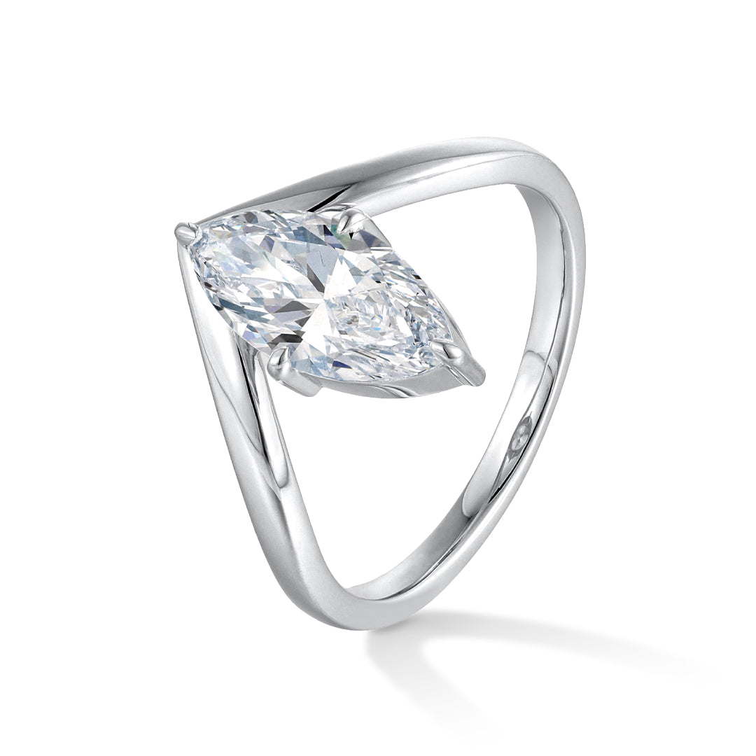 1.50ct ラボグロウンダイヤモンド マーキス Vライン ソリティア リング プラチナ