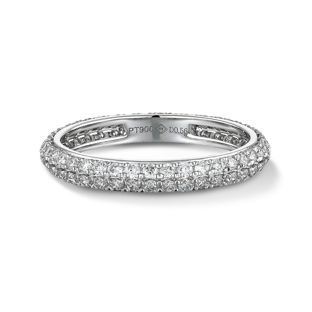 0.56ct ラボグロウンダイヤモンド パヴェ フルエタニティ リング プラチナ  正面
