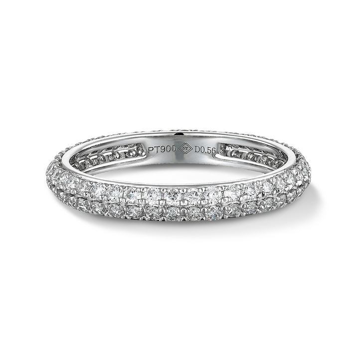 0.56ct ラボグロウンダイヤモンド パヴェ フルエタニティ リング プラチナ  正面