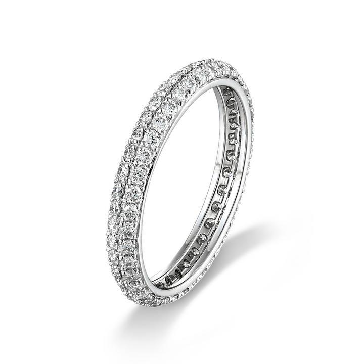 0.56ct ラボグロウンダイヤモンド パヴェ フルエタニティ リング プラチナ　斜め側面