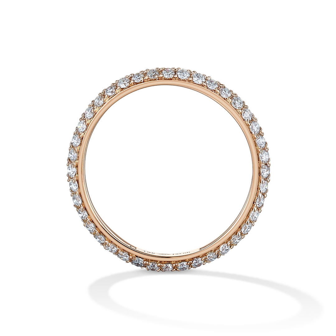 0.56ct ラボグロウンダイヤモンド パヴェ フルエタニティ リング 18Kピンクゴールド　側面