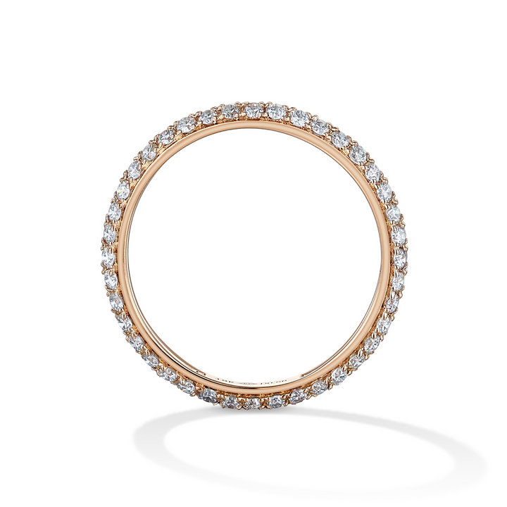 0.56ct ラボグロウンダイヤモンド パヴェ フルエタニティ リング 18Kピンクゴールド　側面
