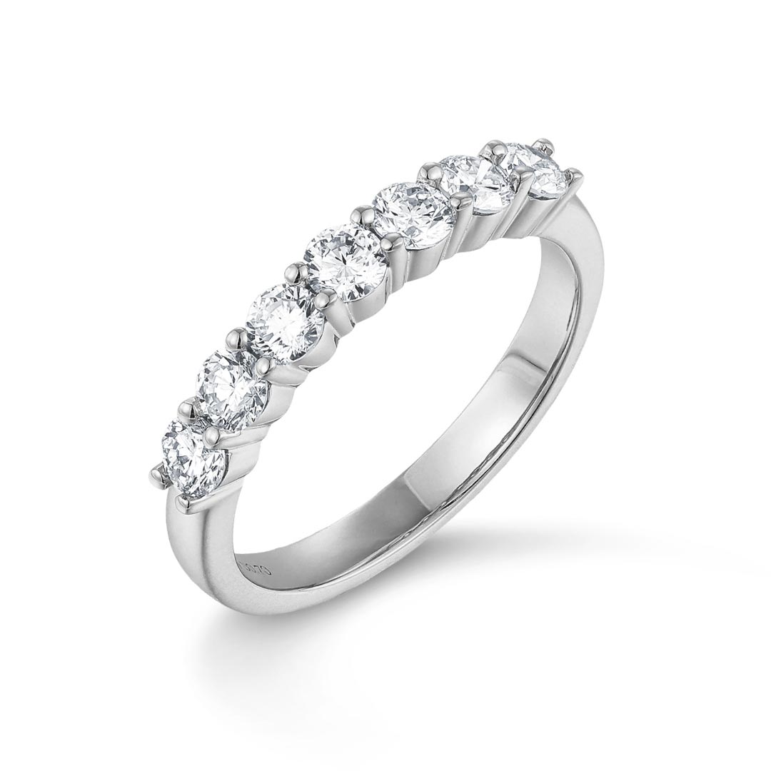 0.70ct ラボグロウンダイヤモンド 7ストーン ハーフエタニティ リング プラチナ