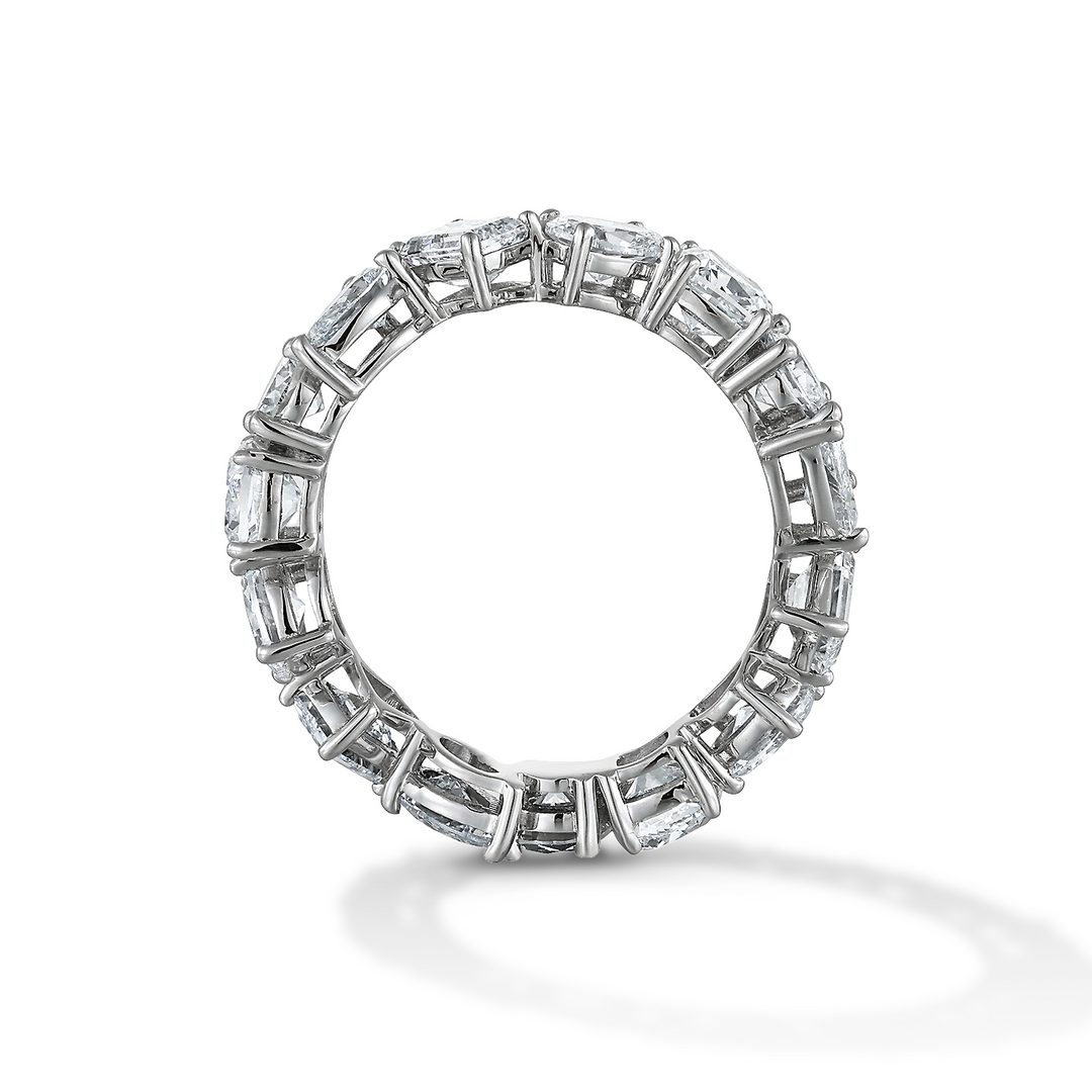 4.77ct ラボグロウンダイヤモンド マルチシェイプ フルエタニティ リング プラチナ 側面