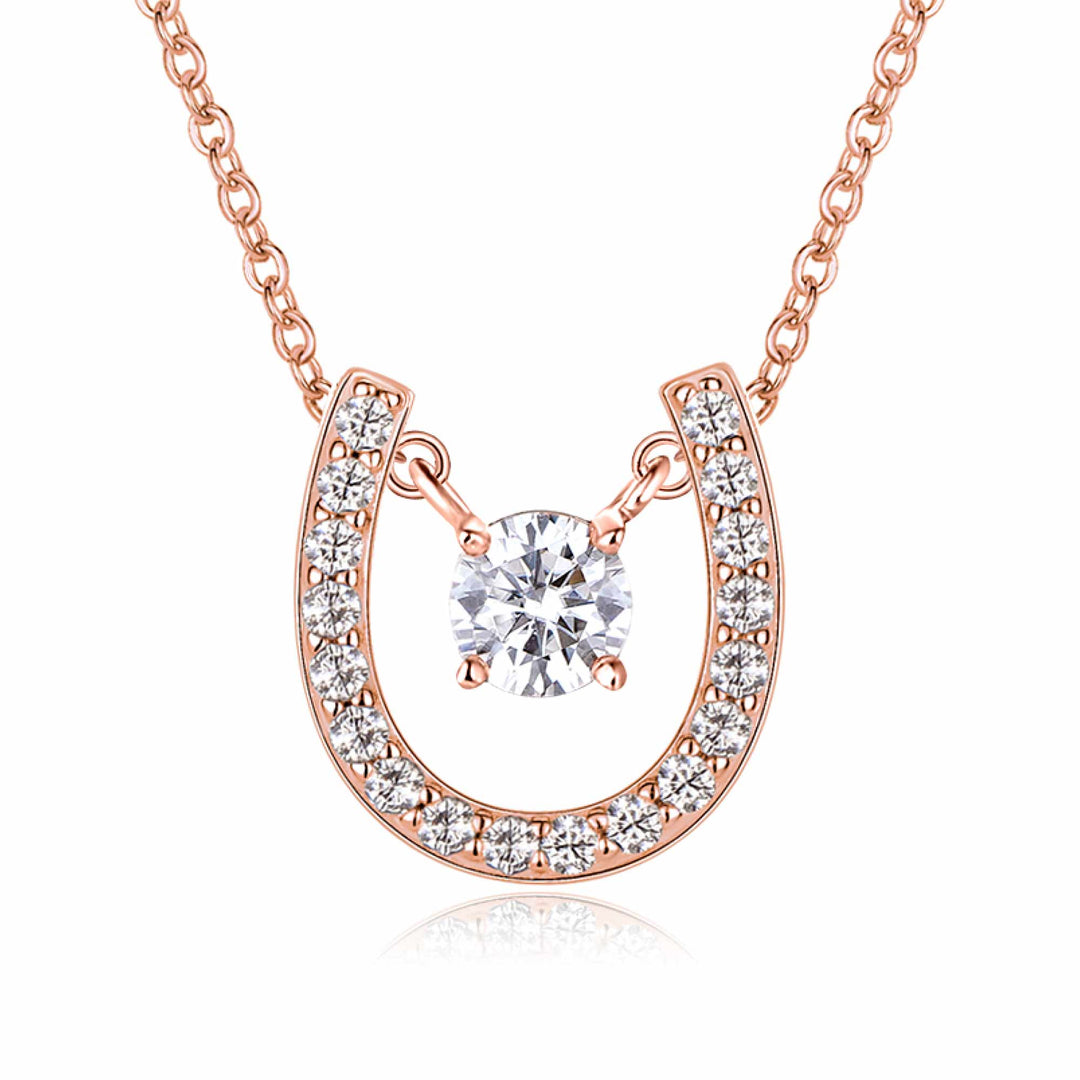 0.77ct モアサナイト ソリティア ホースシュー セット シルバー925　ピンクゴールドコーティング