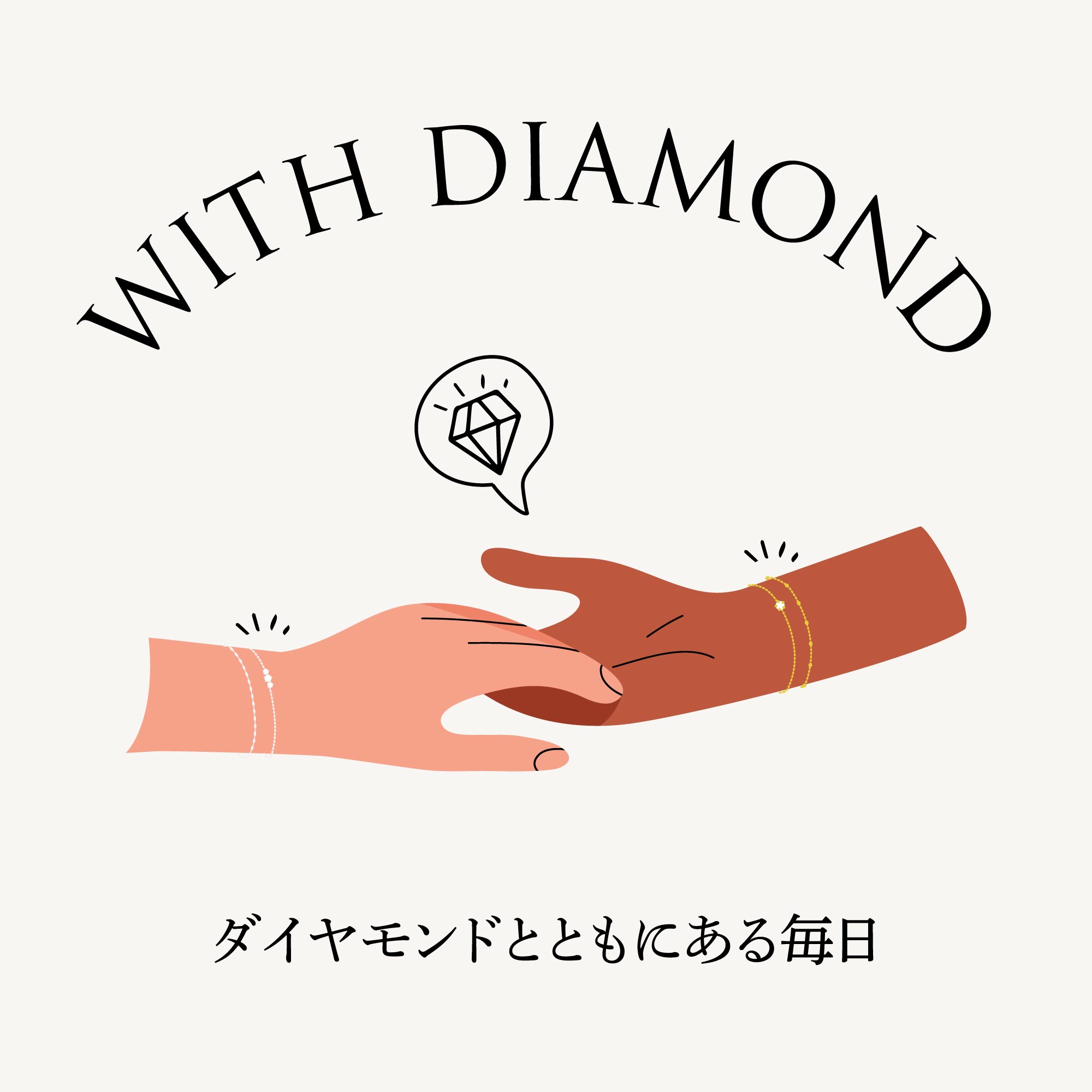 ラボグロウンダイヤモンド 0.1ct ハート ソリティア ブレスレット 18K イエローゴールド