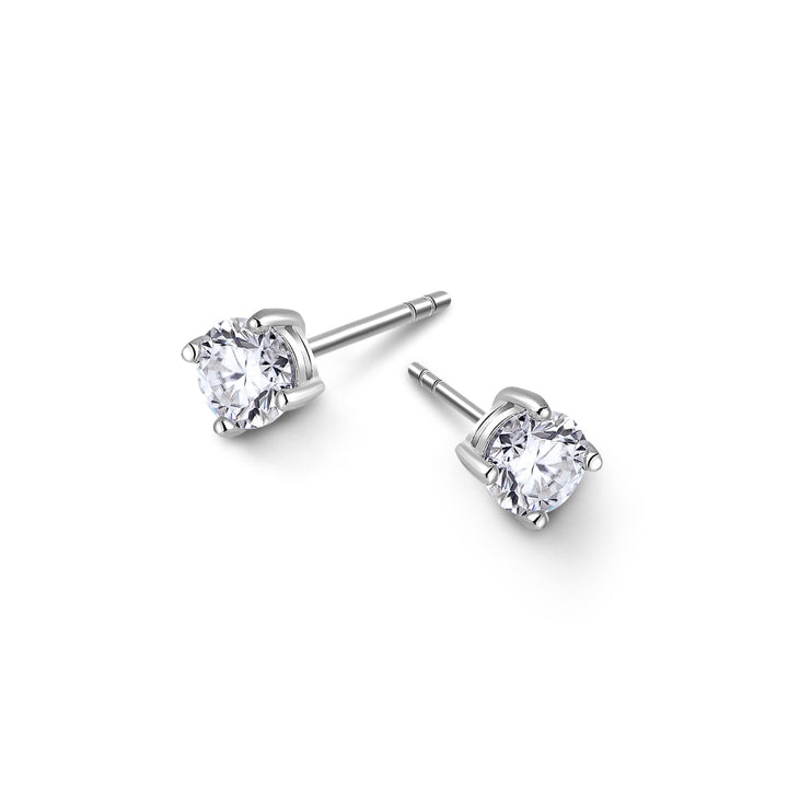0.6ct モアサナイト 4本爪 ソリティア ピアス シルバー925