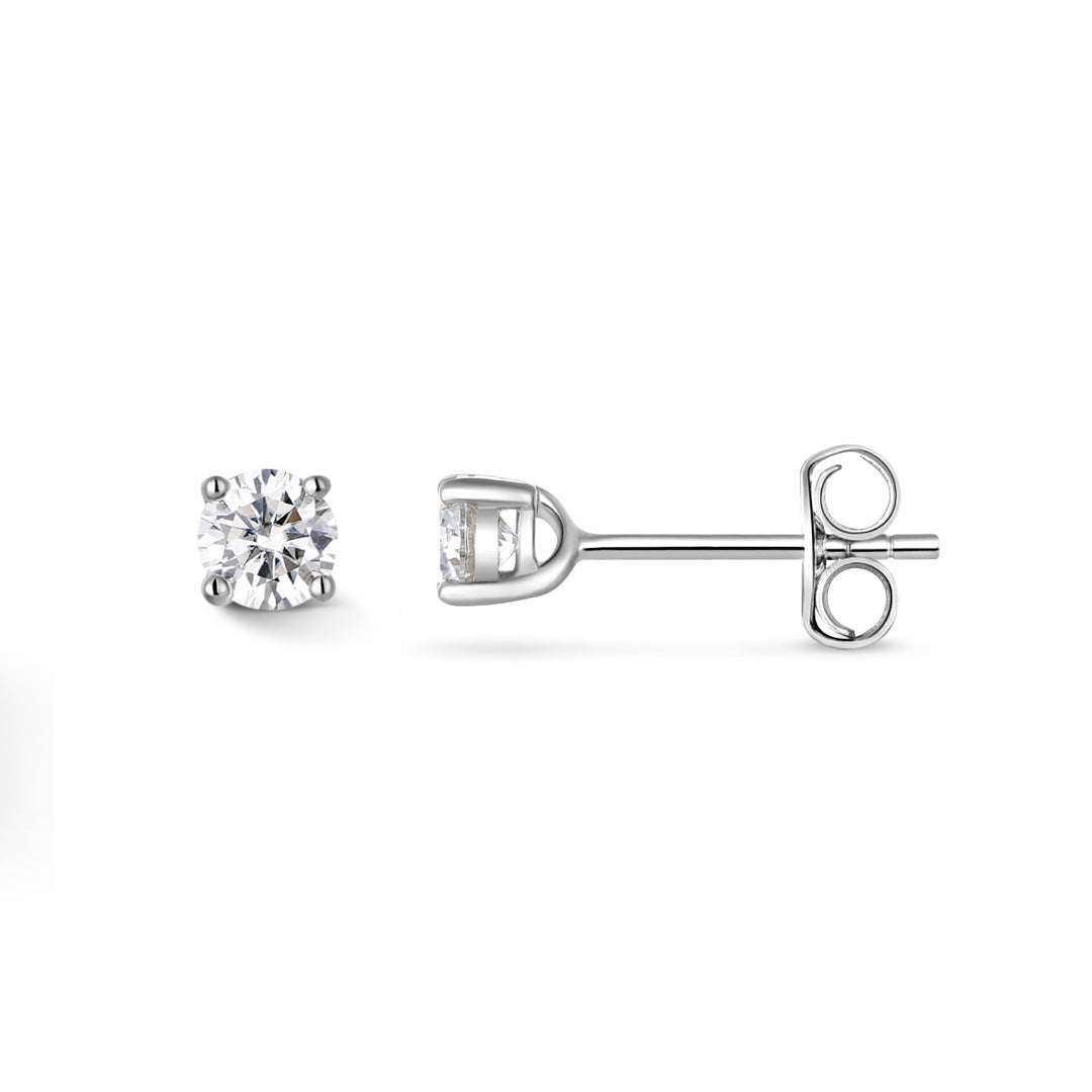 0.6ct モアサナイト 4本爪 ソリティア ピアス シルバー925