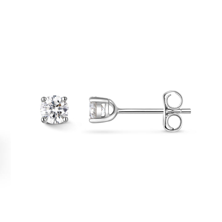 0.6ct モアサナイト 4本爪 ソリティア ピアス シルバー925