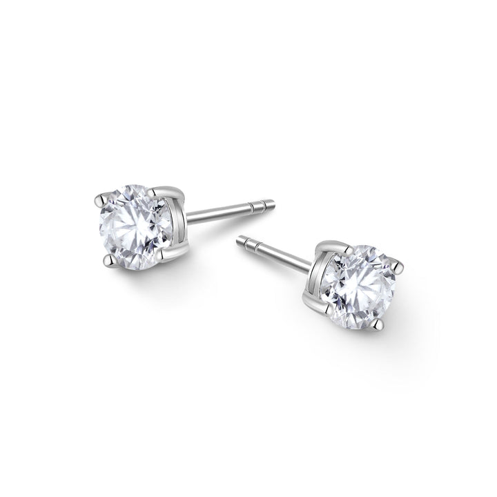 1.0ct モアサナイト 4本爪 ソリティア ピアス シルバー925