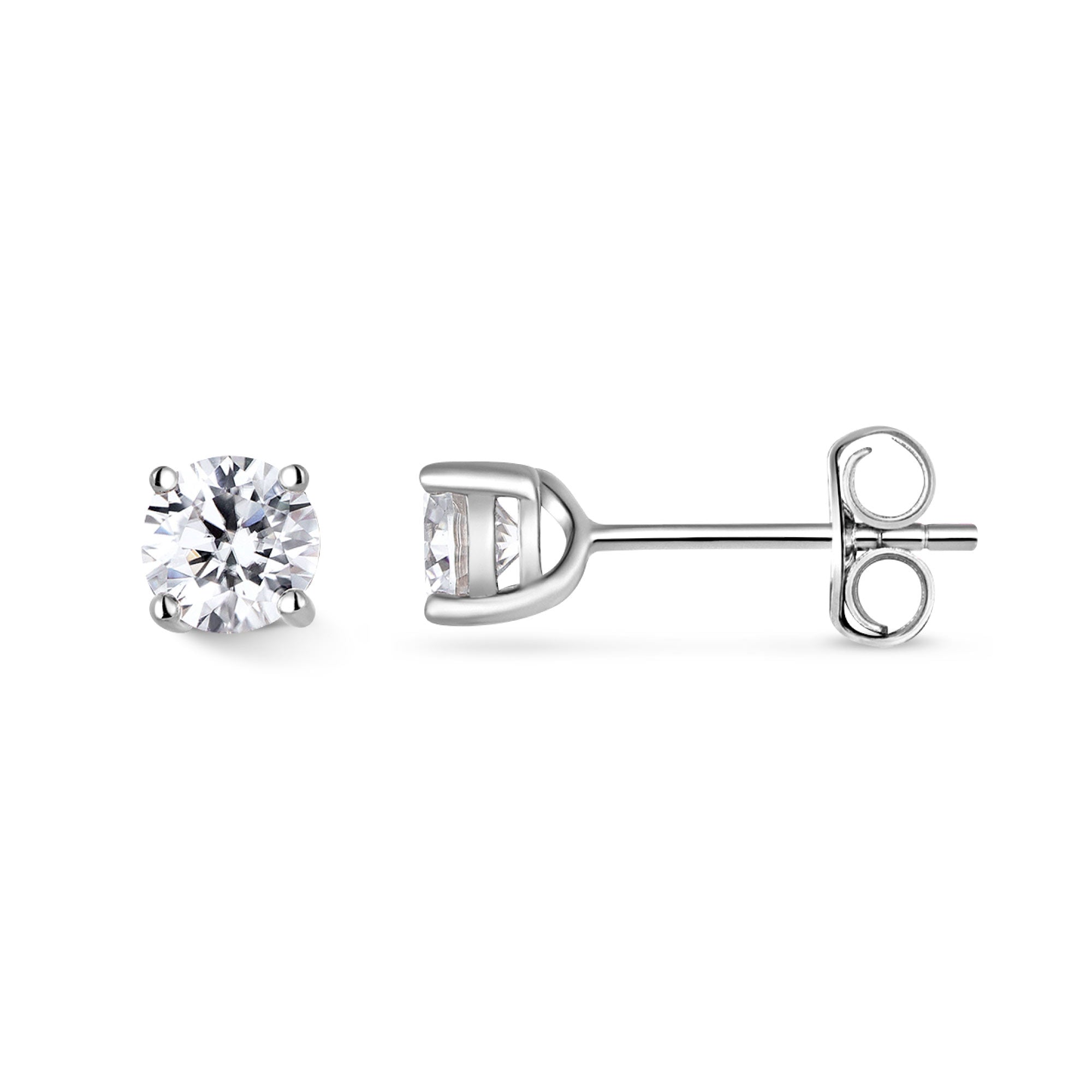 1.0ct モアサナイト 4本爪 ソリティア ピアス シルバー925