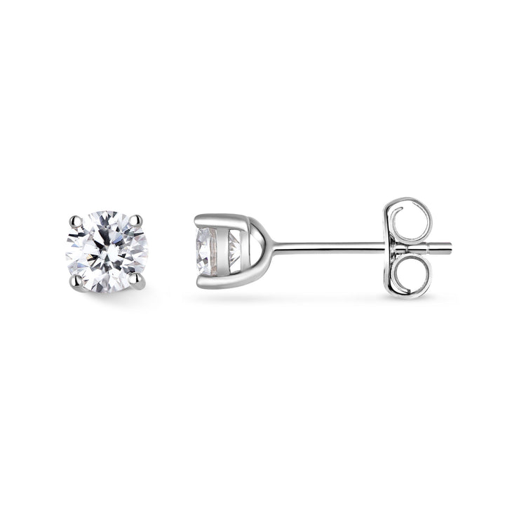 1.0ct モアサナイト 4本爪 ソリティア ピアス シルバー925