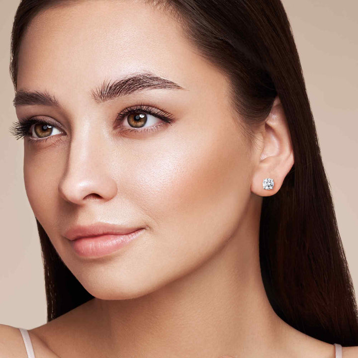 2.0ct モアサナイト 4本爪 ソリティア ピアス シルバー925　プラチナコーティング